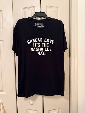 Project 615 Black Graphic Tee - 'Spread Love It's The Nashville Way' EUC